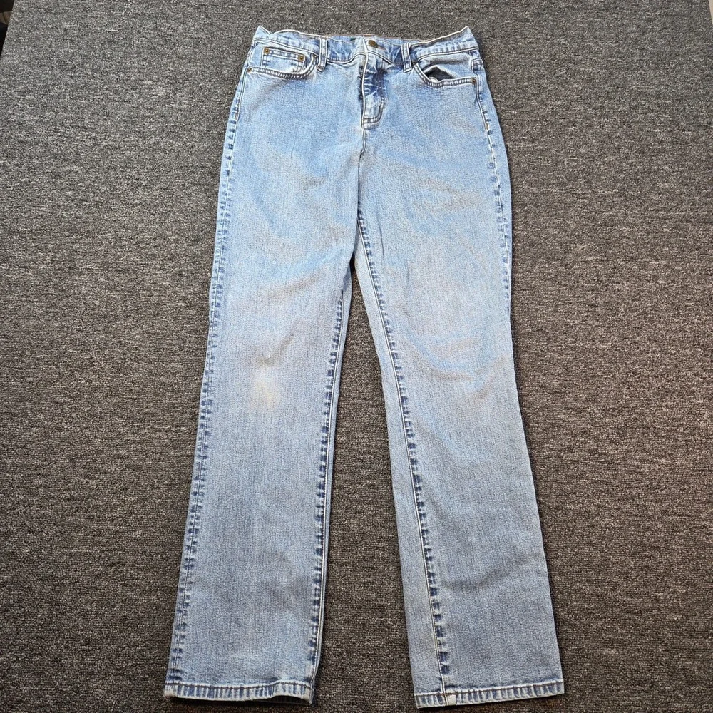 Lauren Ralph Lauren Jean Womens 10 Classic Straight Light Wash Denim Casual Blue